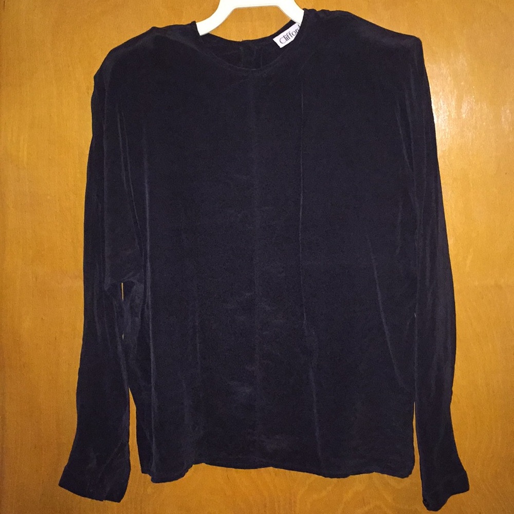 100 Black Silk Blouse Small Clifford & Wills Gem